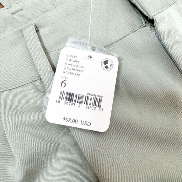 Free People Pleated Wide Zoey Tapered Trouser Pant in Moss Green Women’s Size 6 - Picture 6 of 12